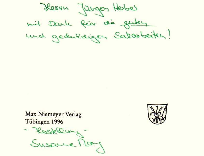 Susanne Mang (Max Niemeyer Verlag, Herstellung)